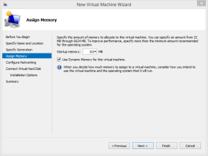 New Virtual Machine Wizard - Memory
