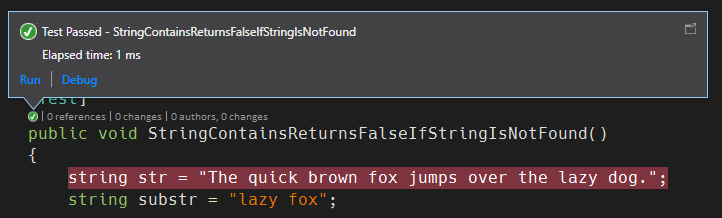 Code Lens for Unit Tests